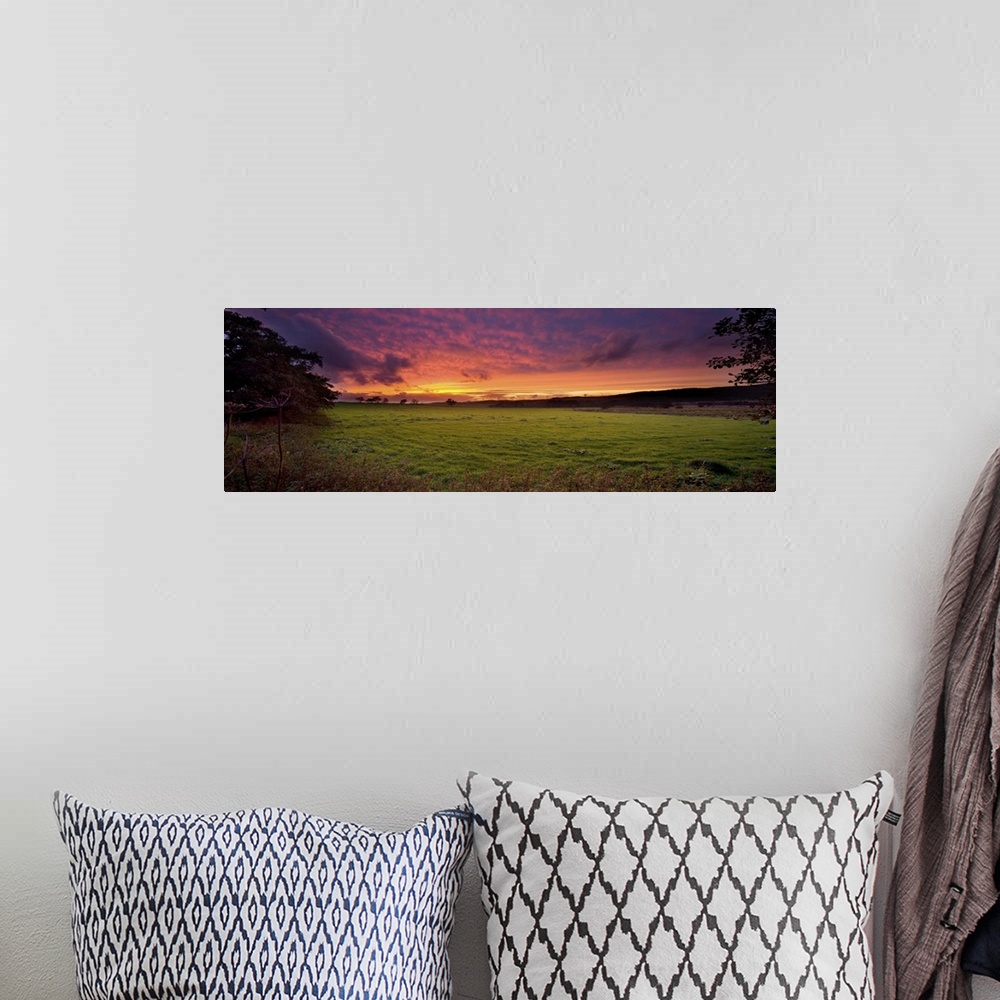 A bohemian room featuring Forest Of Bowland at sunset, Lancashire, England