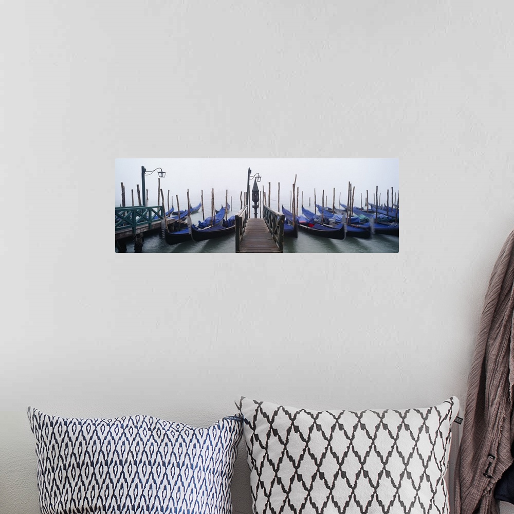 A bohemian room featuring Gondolas moored in a canal, Grand Canal, Venice, Italy