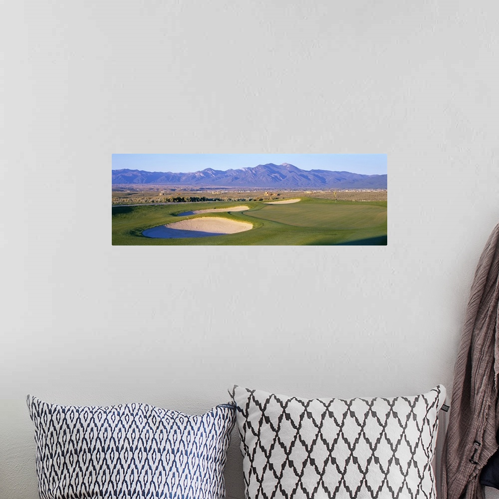 A bohemian room featuring High angle view of a golf course, Taos, New Mexico