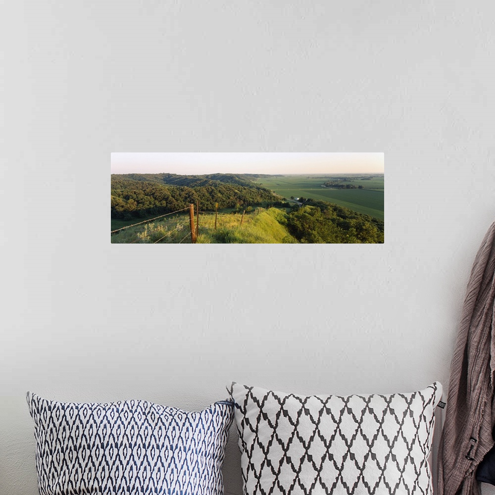A bohemian room featuring High angle view of a landscape at a hillside, Loess Hills, Iowa