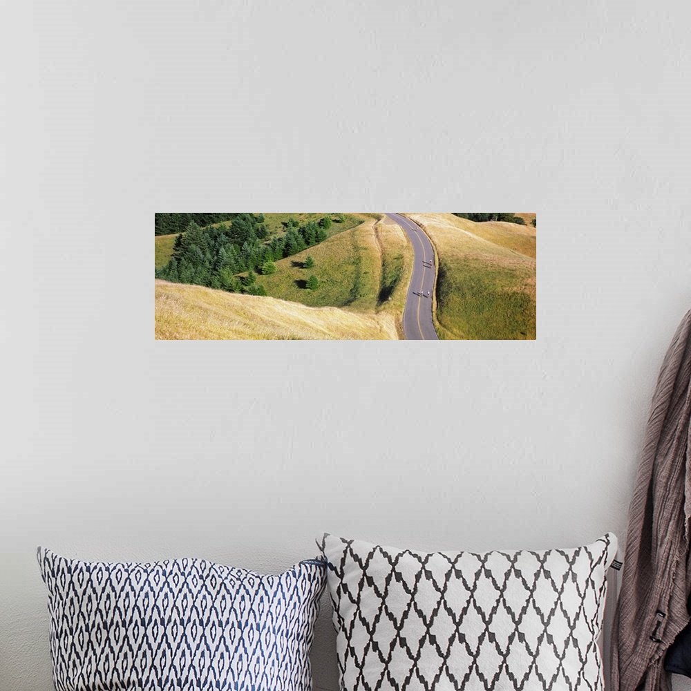 A bohemian room featuring High angle view of a road running through a landscape, Mt Tamalpais, California
