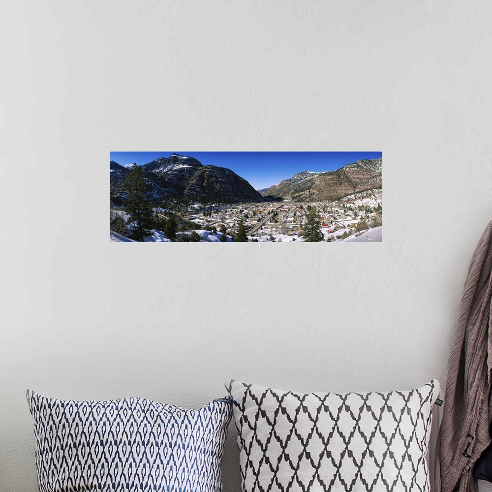 A bohemian room featuring High angle view of a town, Telluride, San Miguel County, Colorado