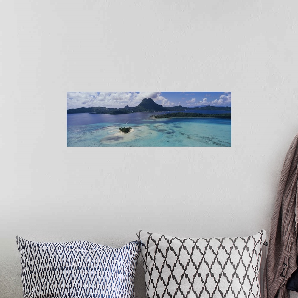 A bohemian room featuring High angle view of islands, Motutapu, Bora Bora, French Polynesia