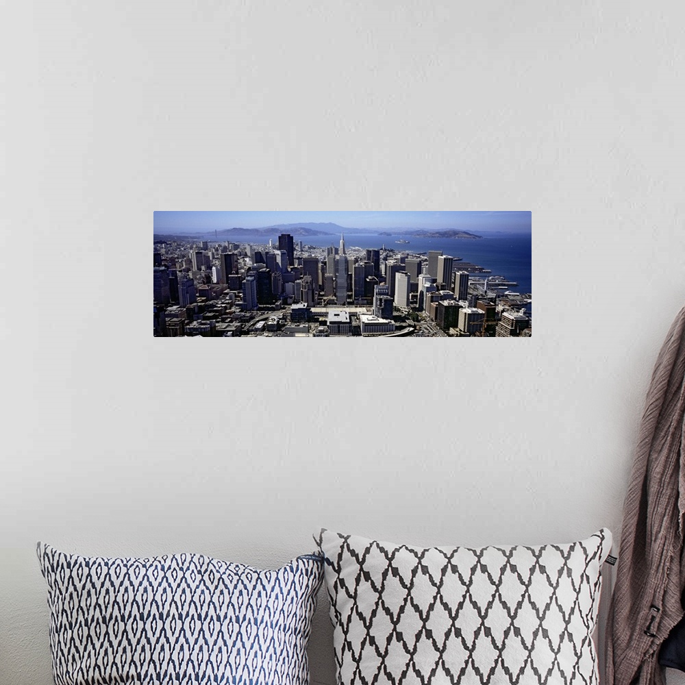 A bohemian room featuring High angle view of skyscrapers in a city, San Francisco, California