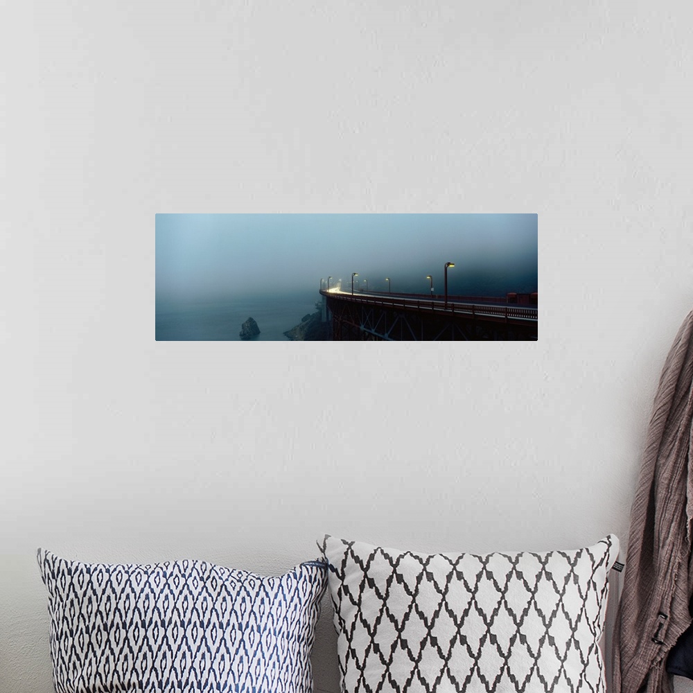 A bohemian room featuring Highway in Fog, San Francisco, California