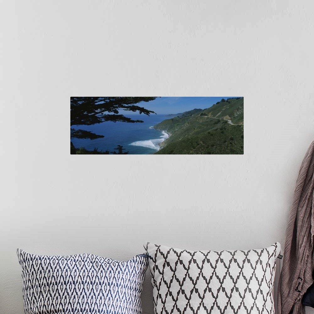 A bohemian room featuring Highway on a hillside, Route 1, Big Sur, California