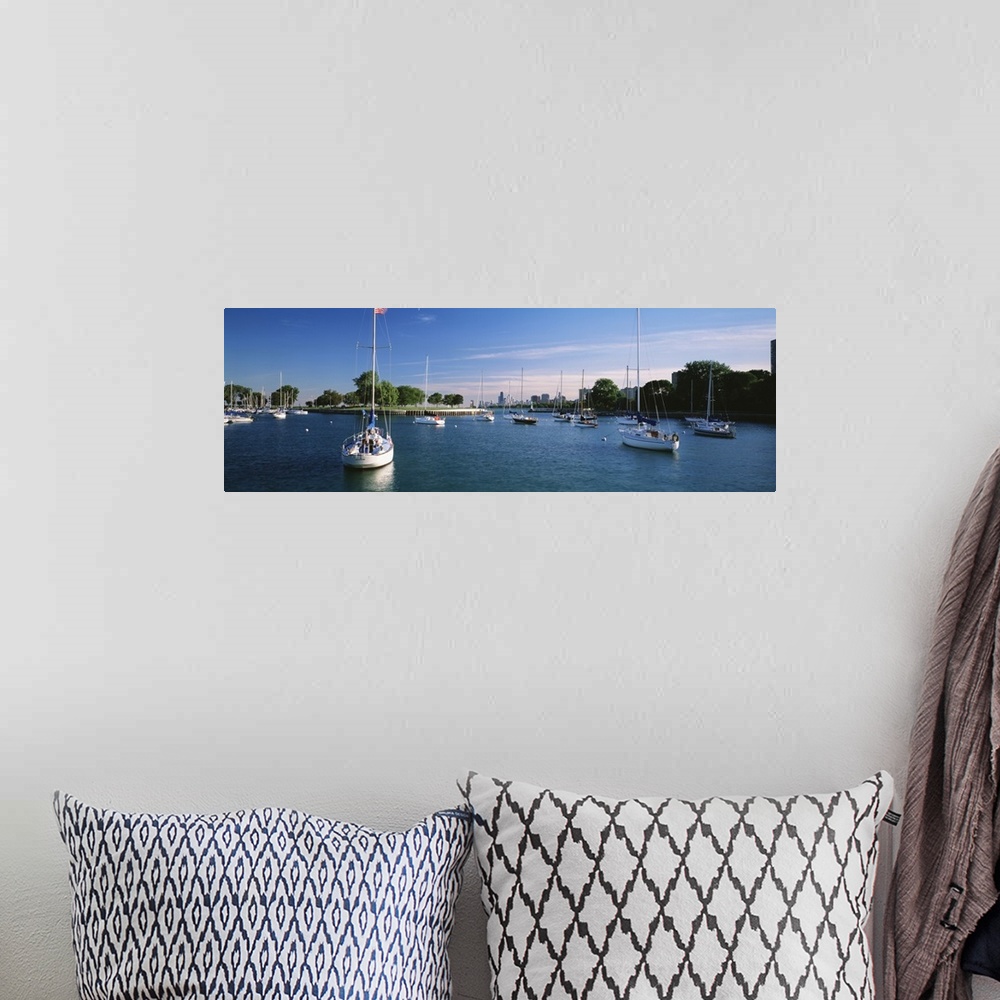 A bohemian room featuring Illinois, Chicago, Lake Michigan, Boats in a lake