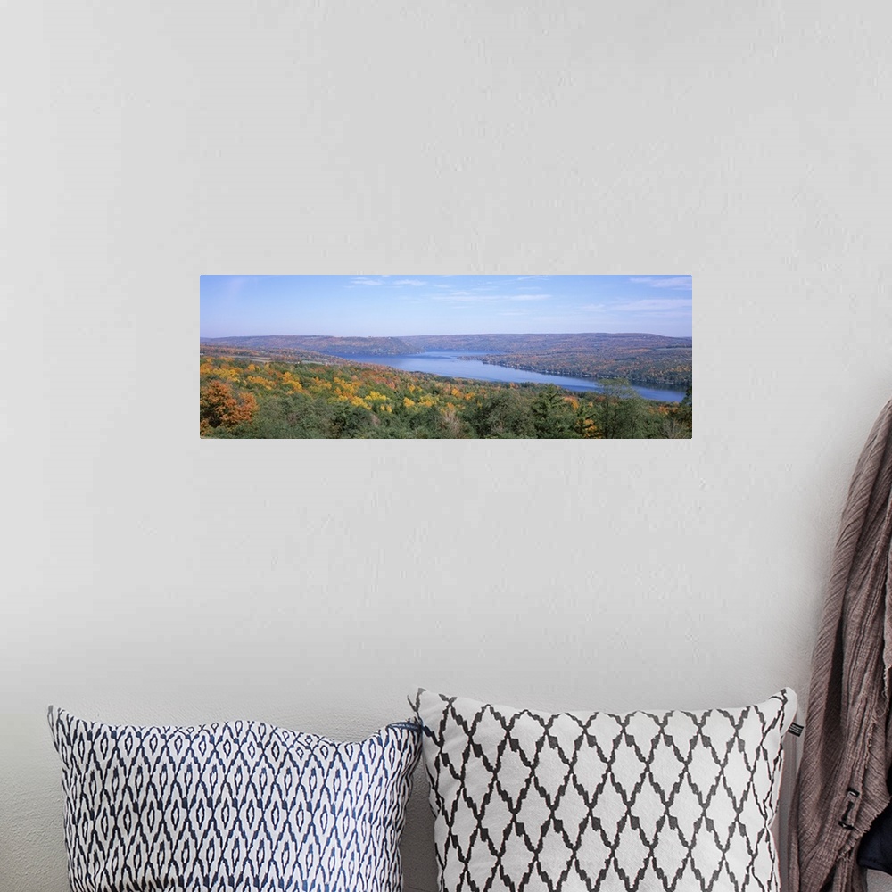 A bohemian room featuring Lake surrounded by hills, Keuka Lake, Finger Lakes, New York State