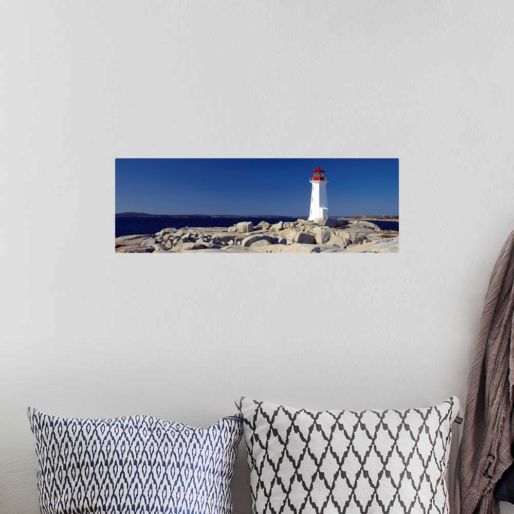 A bohemian room featuring Peggy's Cove Lighthouse, Peggy's Cove, Atlantic Ocean, Nova Scotia, Canada