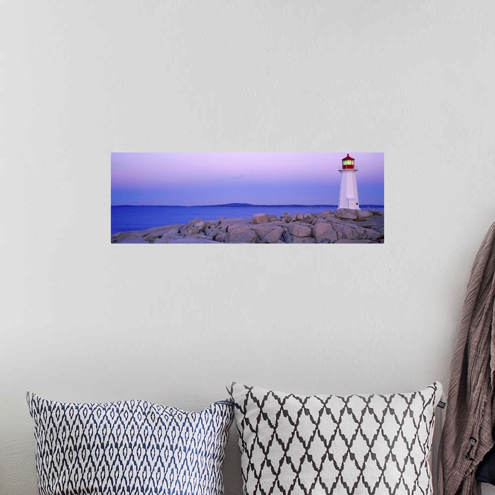 A bohemian room featuring Peggy's Cove Lighthouse-Sunrise Light, Peggy's Cove, Atlantic Ocean, Nova Scotia, Canada