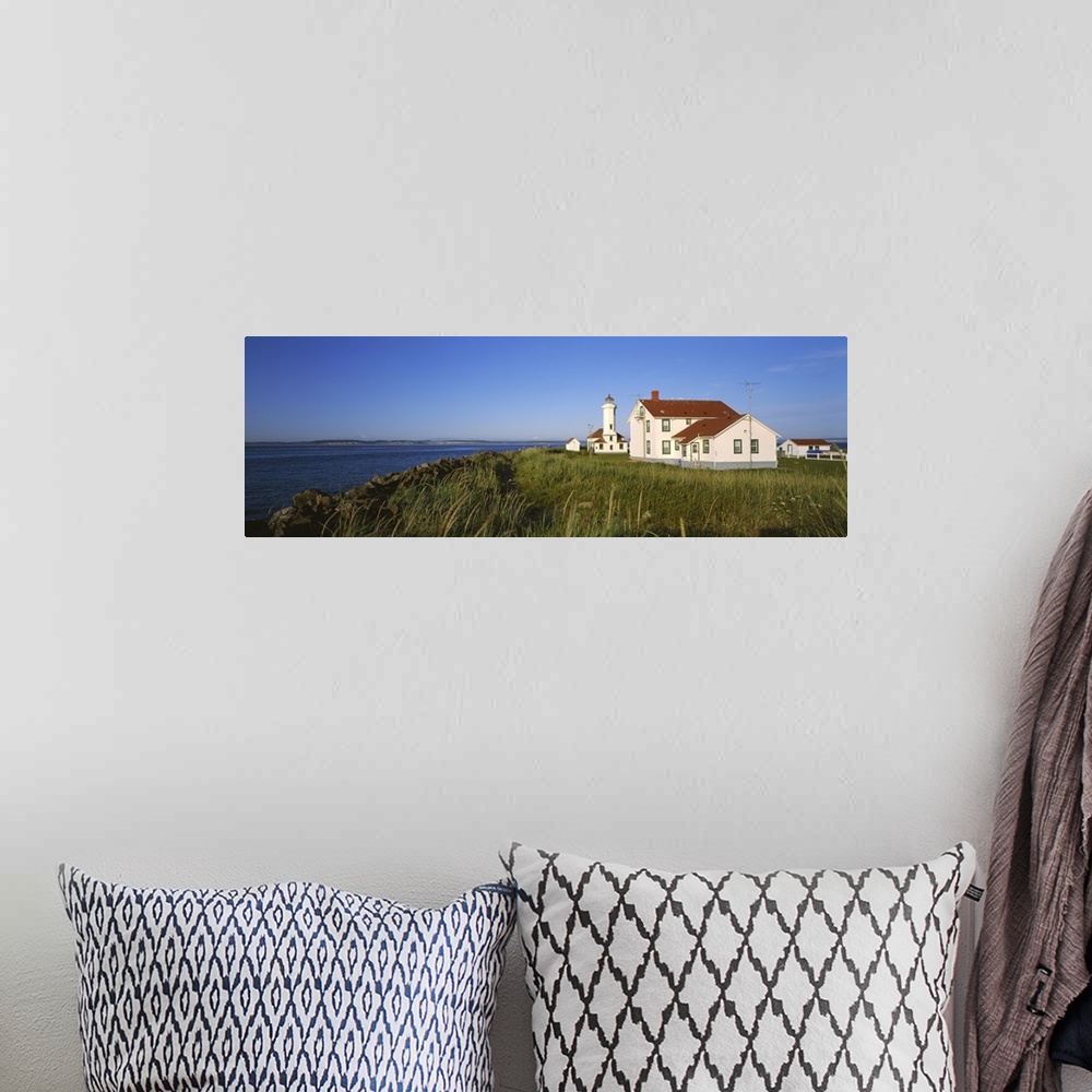 A bohemian room featuring Lighthouse on a landscape, Ft. Worden Lighthouse, Port Townsend, Washington State