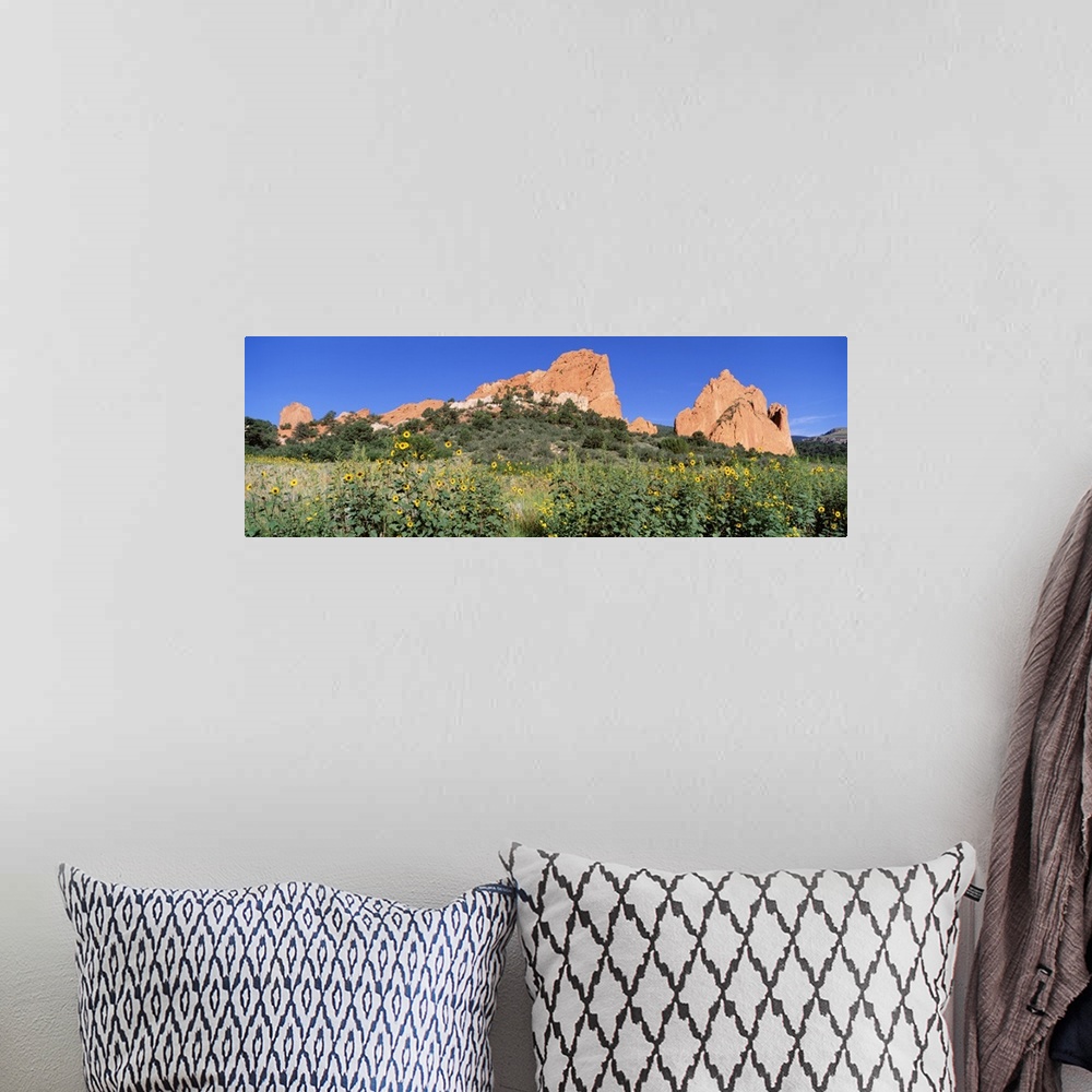 A bohemian room featuring Low angle view of towering sandstone rock formations, Garden Of The Gods, Colorado Springs, Colorado