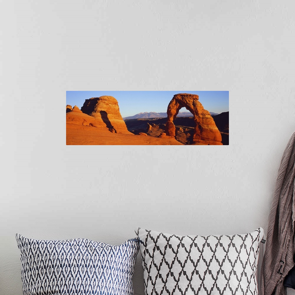 A bohemian room featuring Natural arch in a desert, Delicate Arch, Arches National Park, Utah