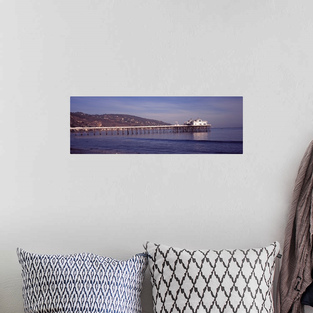 A bohemian room featuring Pier over an ocean, Malibu Pier, Malibu, Los Angeles County, California, USA