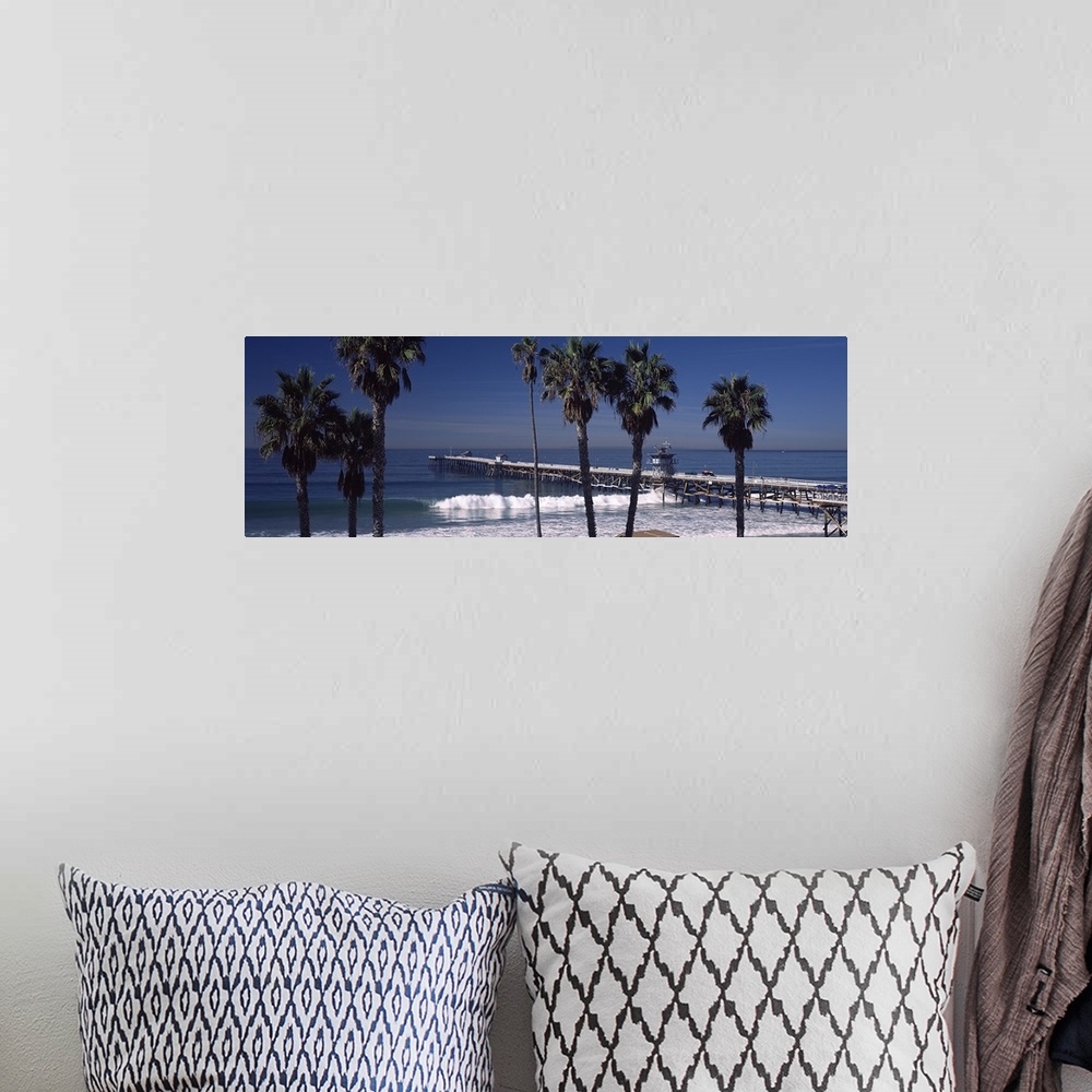 A bohemian room featuring Pier over an ocean, San Clemente Pier, Los Angeles County, California, USA