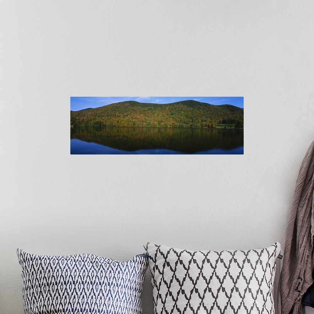 A bohemian room featuring Reflection of hills in a lake, Echo Lake, Northeast Kingdom, Vermont