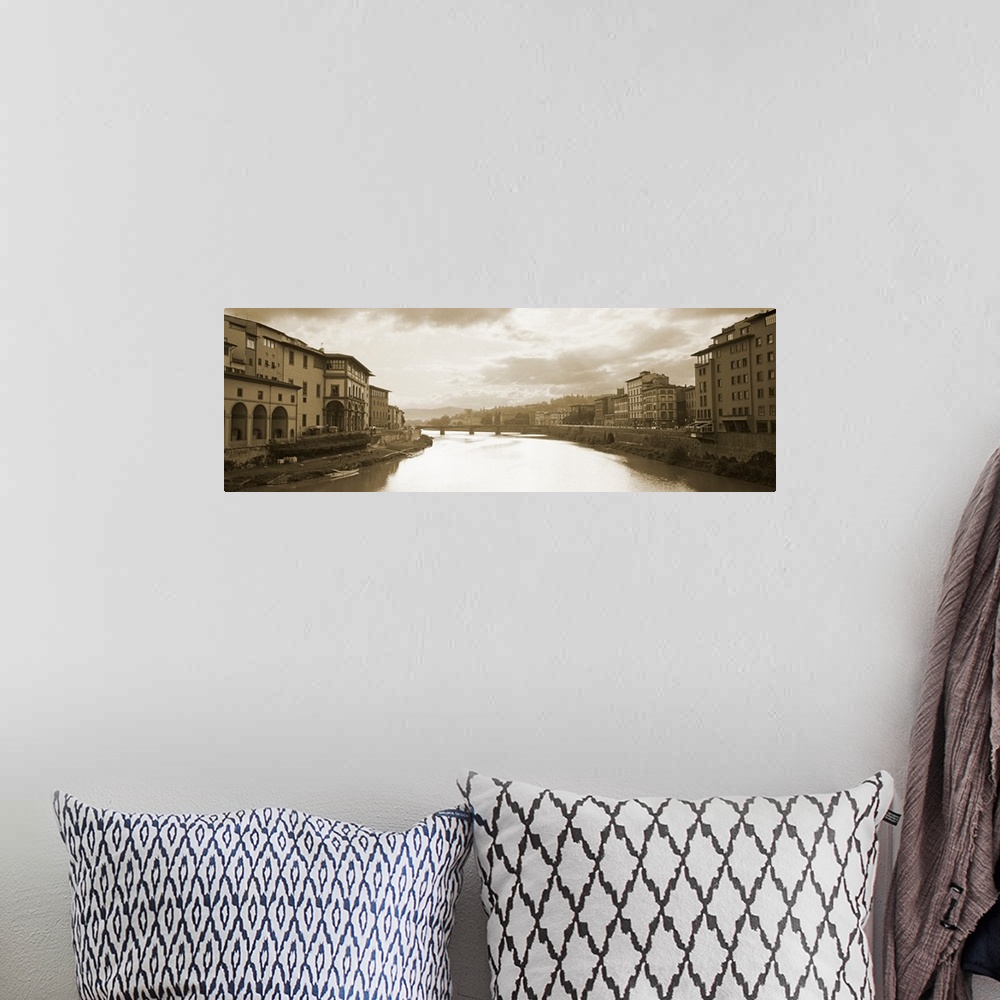 A bohemian room featuring River passing through a city, Arno River, Florence, Italy