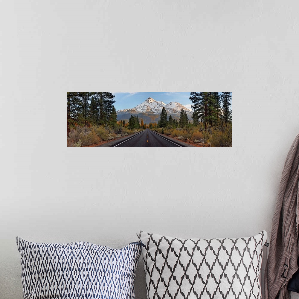 A bohemian room featuring Road leading towards Mt Shasta, Siskiyou County, California