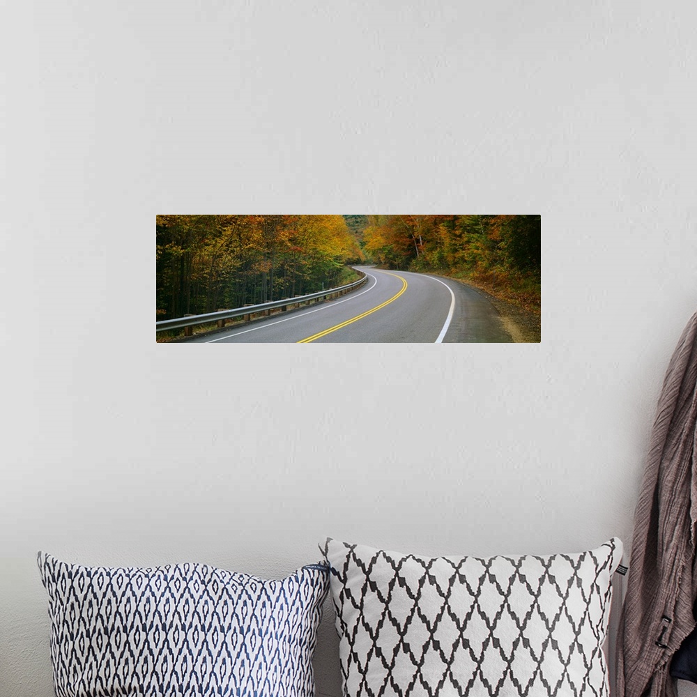 A bohemian room featuring Road passing through a forest, Winding Road, New Hampshire