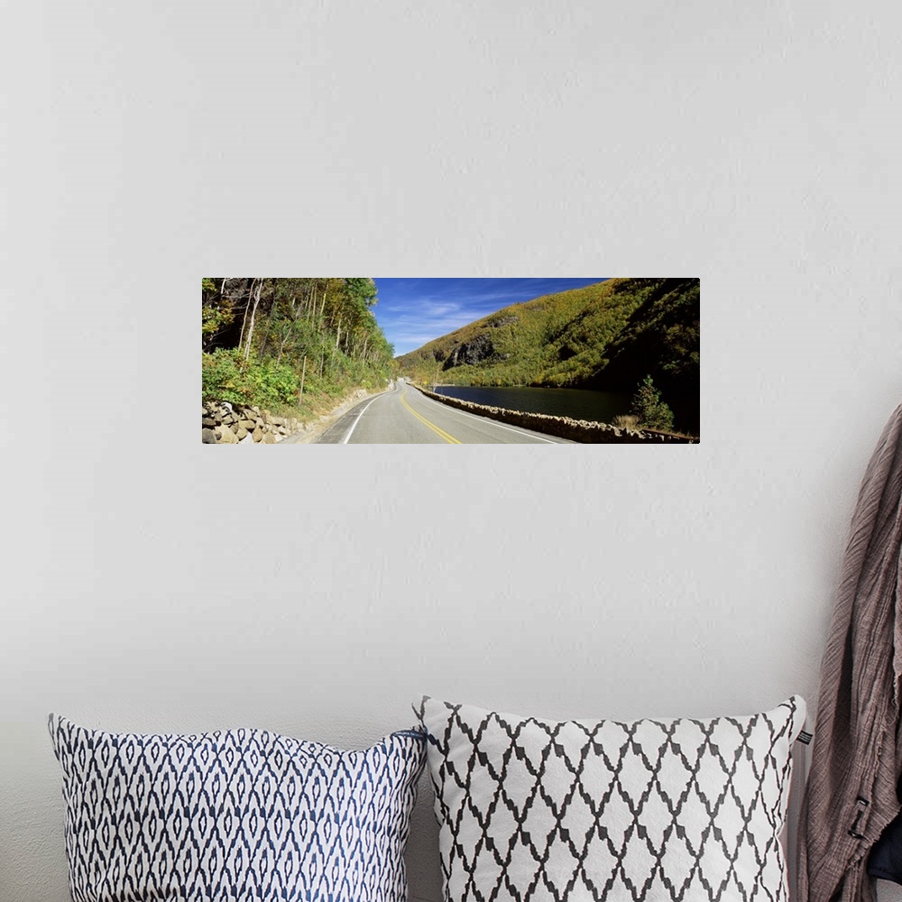 A bohemian room featuring Road passing through a landscape, Route 73, Adirondack Mountains, Keene, New York State