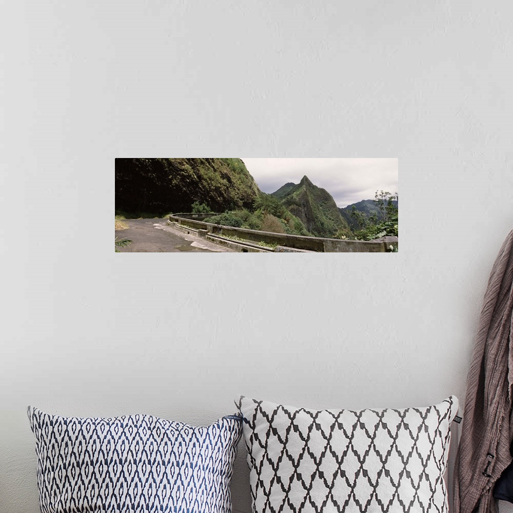A bohemian room featuring Road passing through a mountain range, Old Pali Highway, Oahu, Hawaii