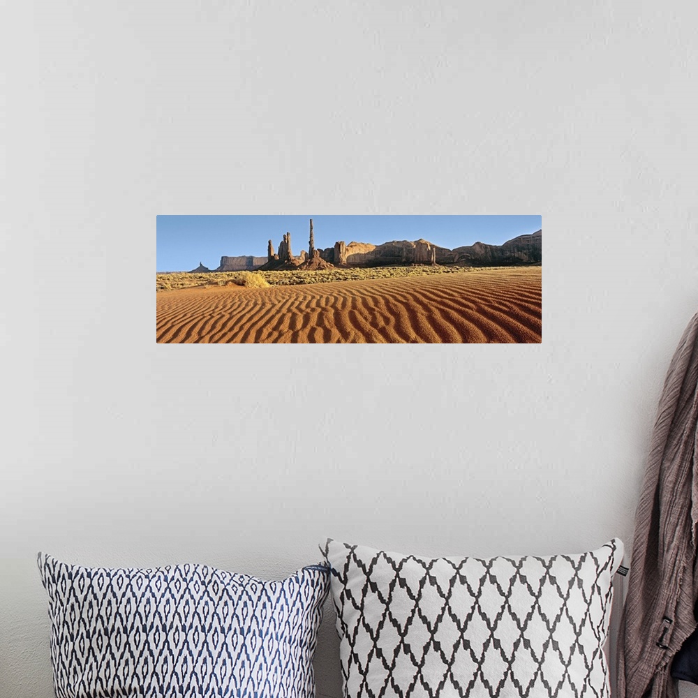 A bohemian room featuring Rock formation in an arid landscape, Monument Valley, Utah