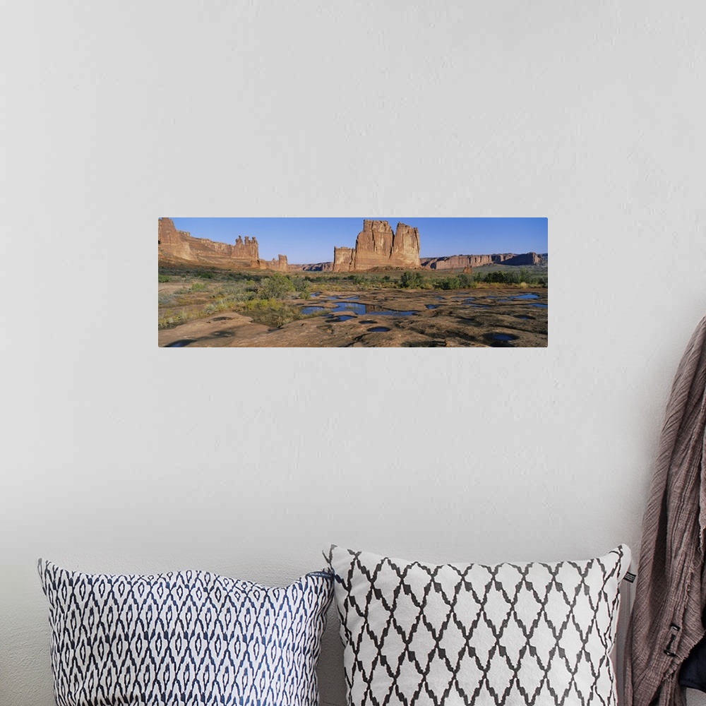 A bohemian room featuring Rock formations on a landscape, Arches National Park, Utah
