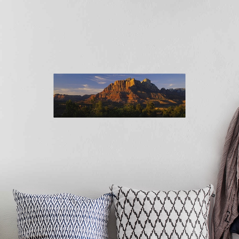 A bohemian room featuring Rock formations on a landscape, Escalante Canyons, Zion National Park, Utah