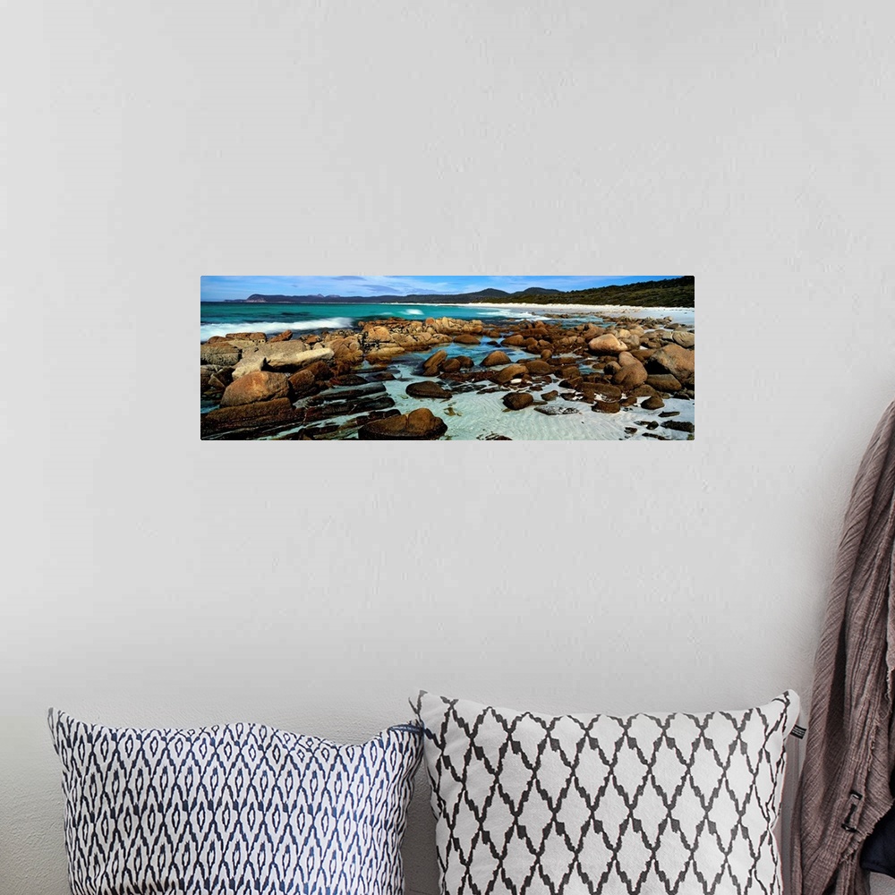 A bohemian room featuring Rocks on the beach, Friendly Beaches, Freycinet National Park, Tasmania, Australia