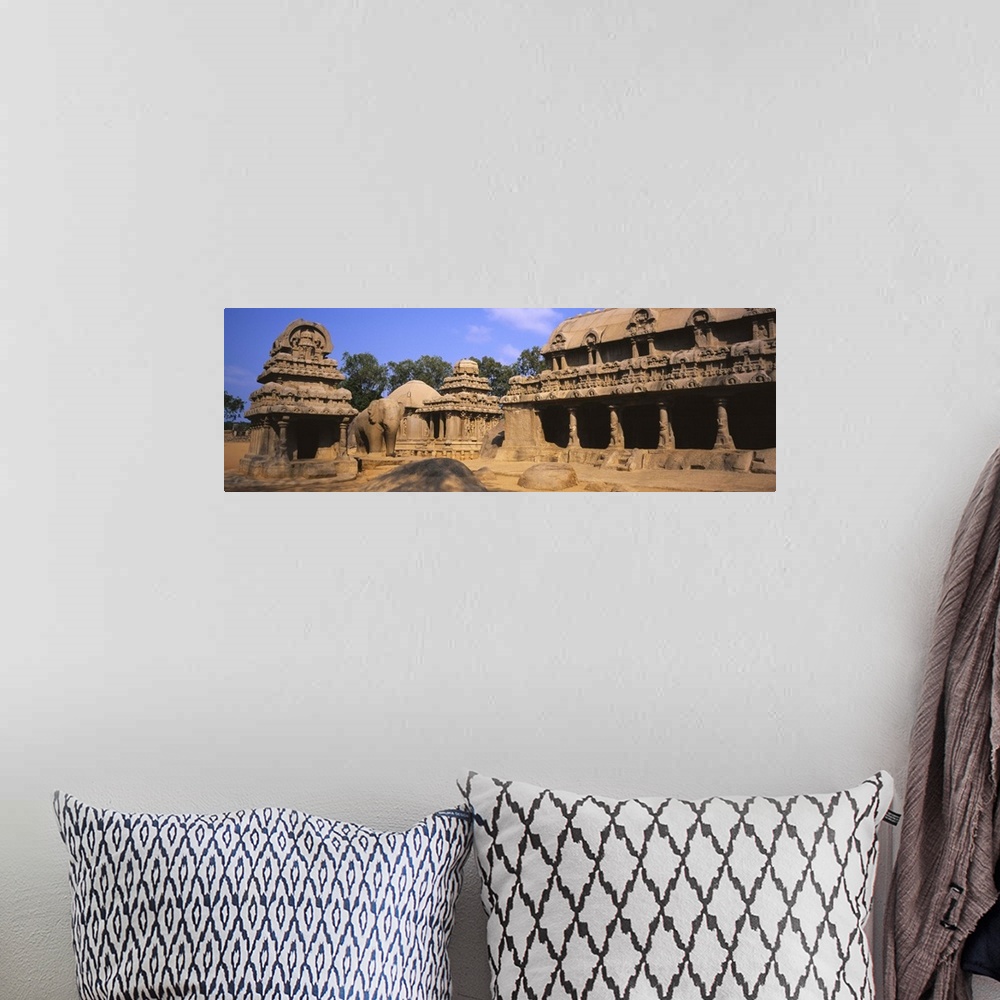 A bohemian room featuring Ruins of a temple, Pancha Rathas, Bhima Ratha, Mahabalipuram, Tamil Nadu, India