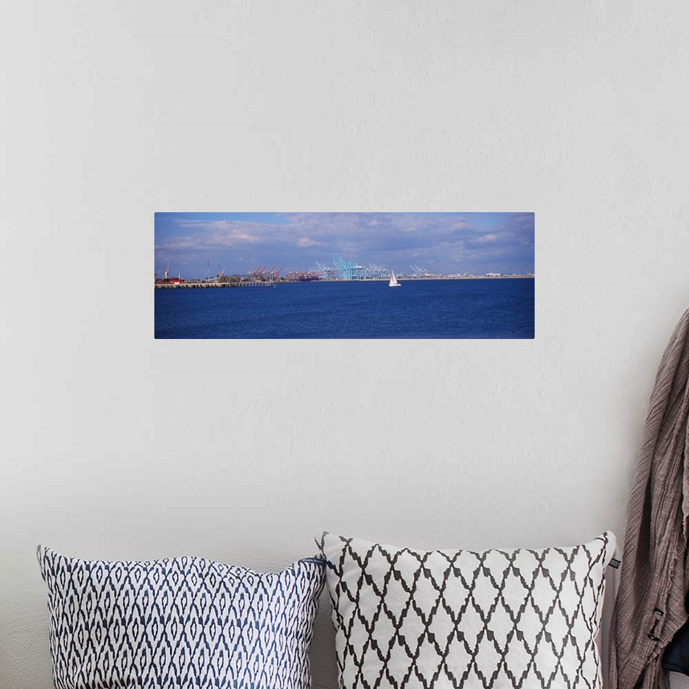A bohemian room featuring Sailboat in the sea, Los Angeles Harbor, City of Los Angeles, California