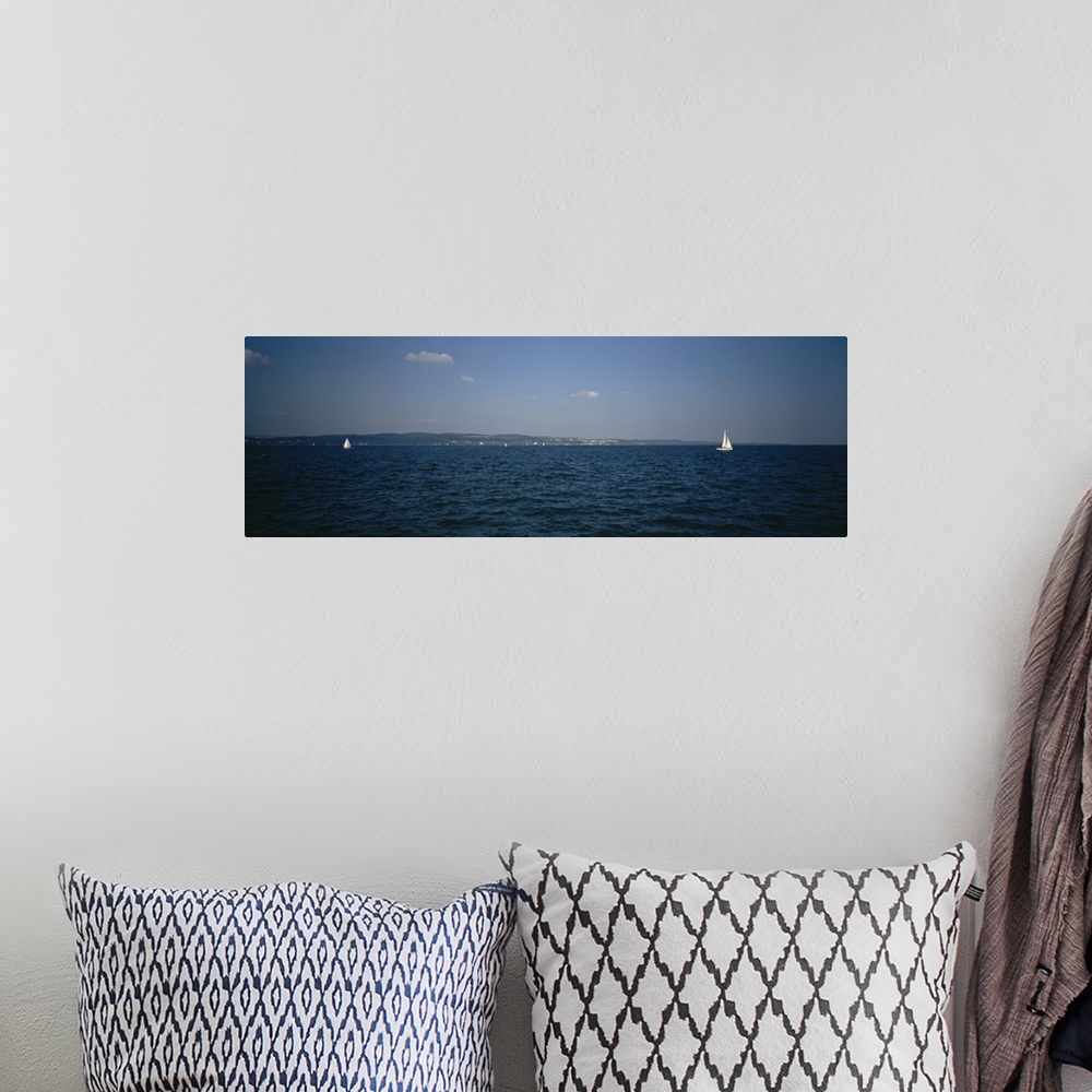 A bohemian room featuring Sailboats sailing in a lake, Lake Constance, Germany