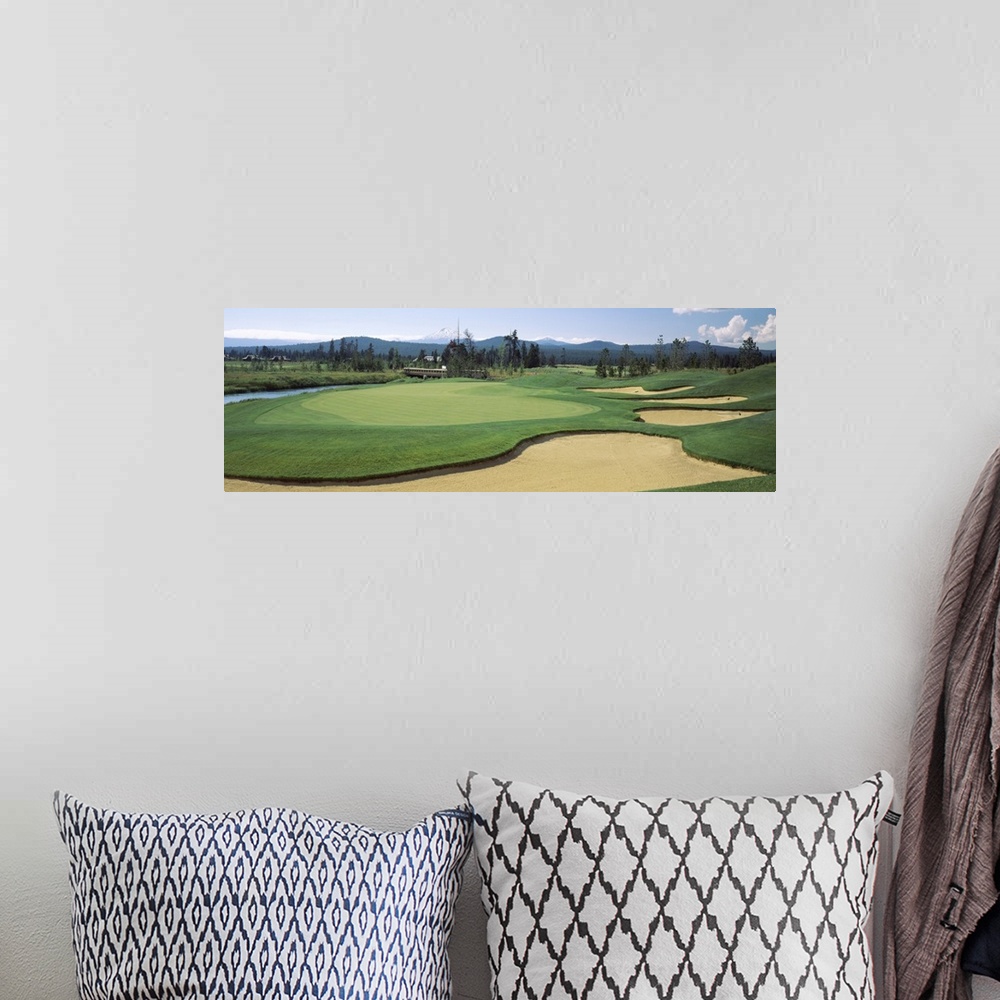A bohemian room featuring Sand trap in a golf course, Sunriver Resort Golf Course, Sunriver, Deschutes County, Oregon,