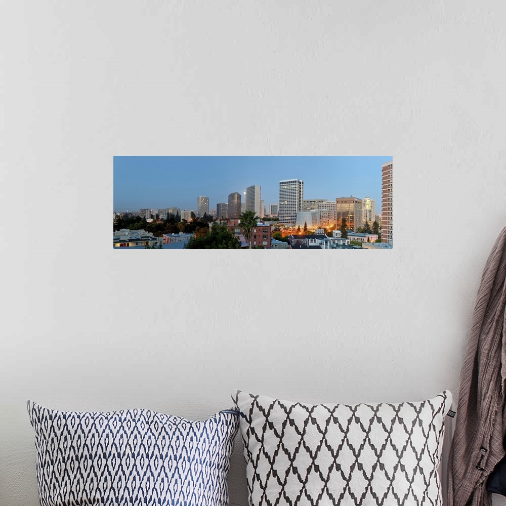 A bohemian room featuring Skyline at dawn, Oakland, California, USA
