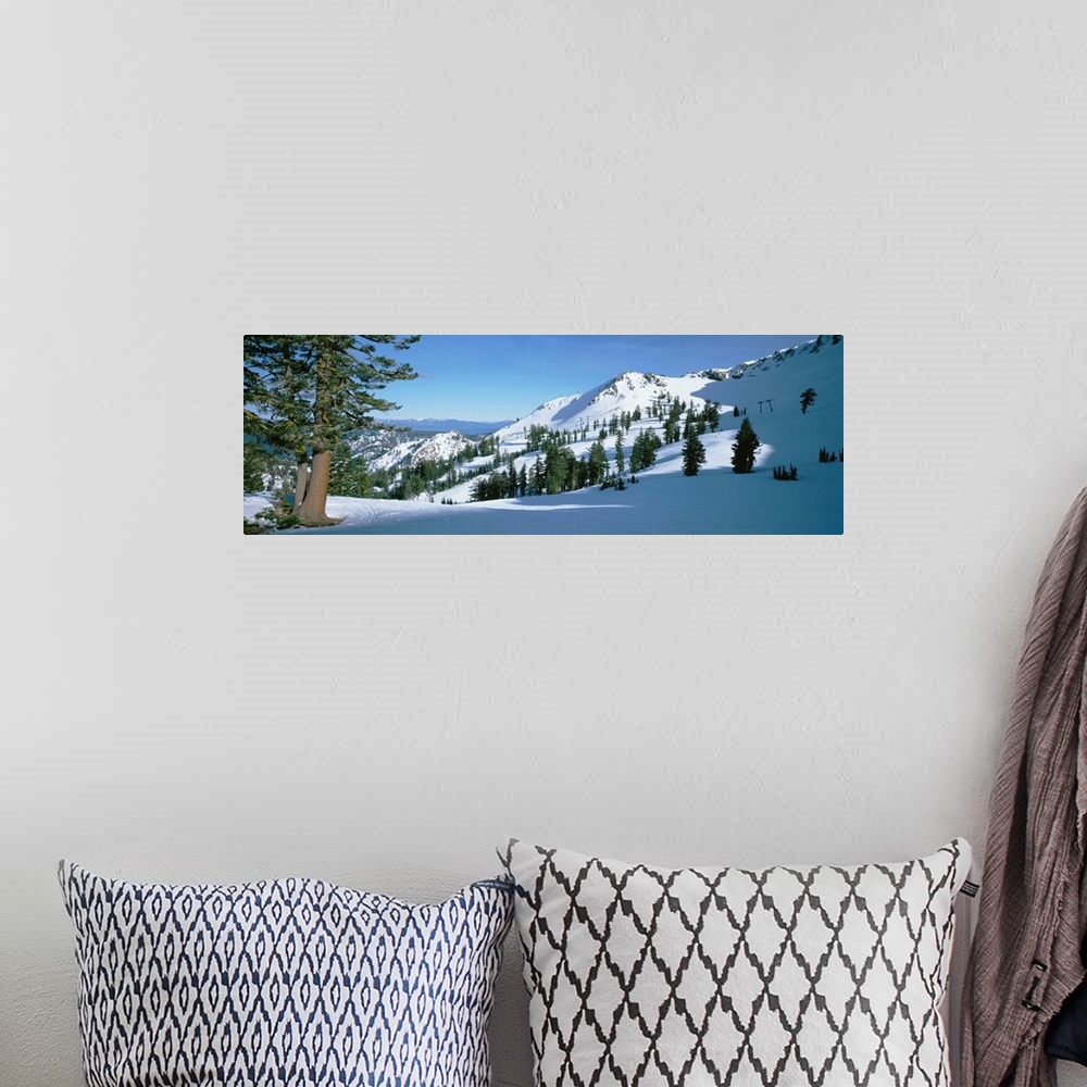 A bohemian room featuring Snow covered hills, Lake Tahoe