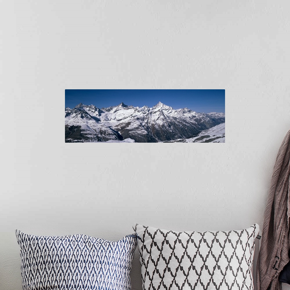 A bohemian room featuring Snow covered mountains at morning light, Gornergrat, Valais Canton, Switzerland
