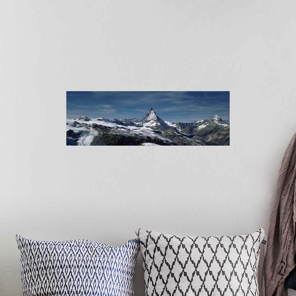 A bohemian room featuring Snow on mountains, Matterhorn, Valais, Switzerland