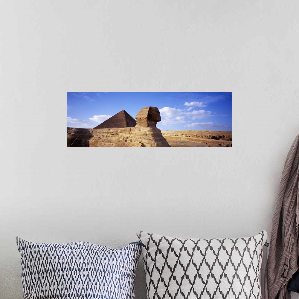 A bohemian room featuring Sphinx in front of a pyramid, Great Pyramid, Giza, Cairo, Egypt