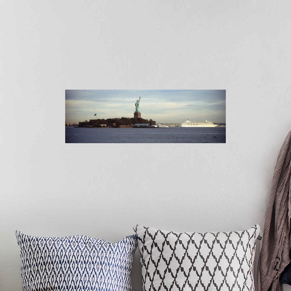 A bohemian room featuring Statue on an island in the sea, Statue of Liberty, Liberty Island, New York City, New York State