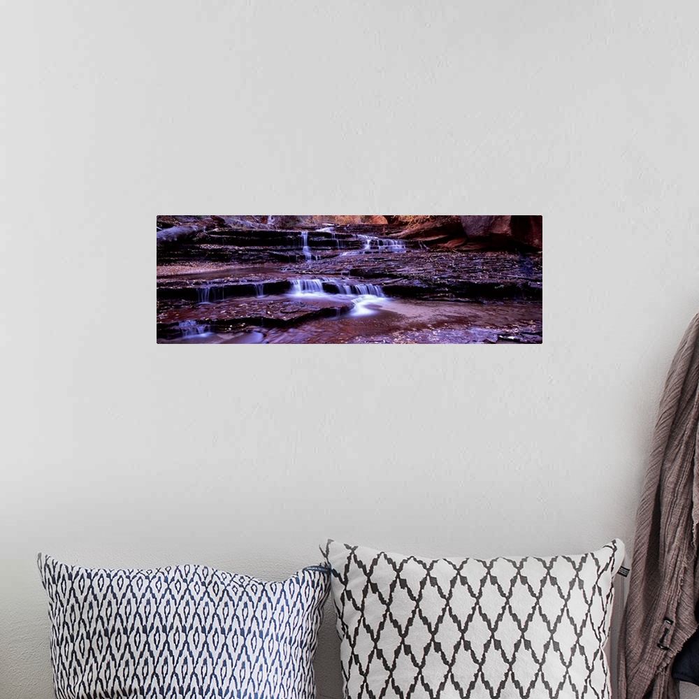 A bohemian room featuring Stream flowing through rocks, North Creek, Zion National Park, Utah