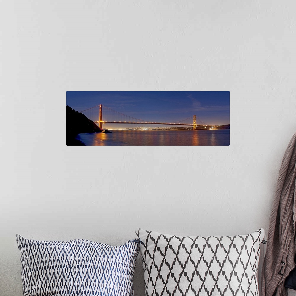 A bohemian room featuring Suspension bridge at dusk Golden Gate Bridge San Francisco California