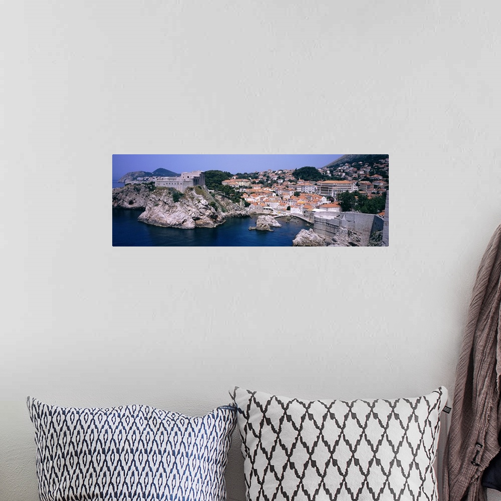 A bohemian room featuring Town at the waterfront, Lovrijenac Fortress, Bokar Fortress, Dubrovnik, Croatia