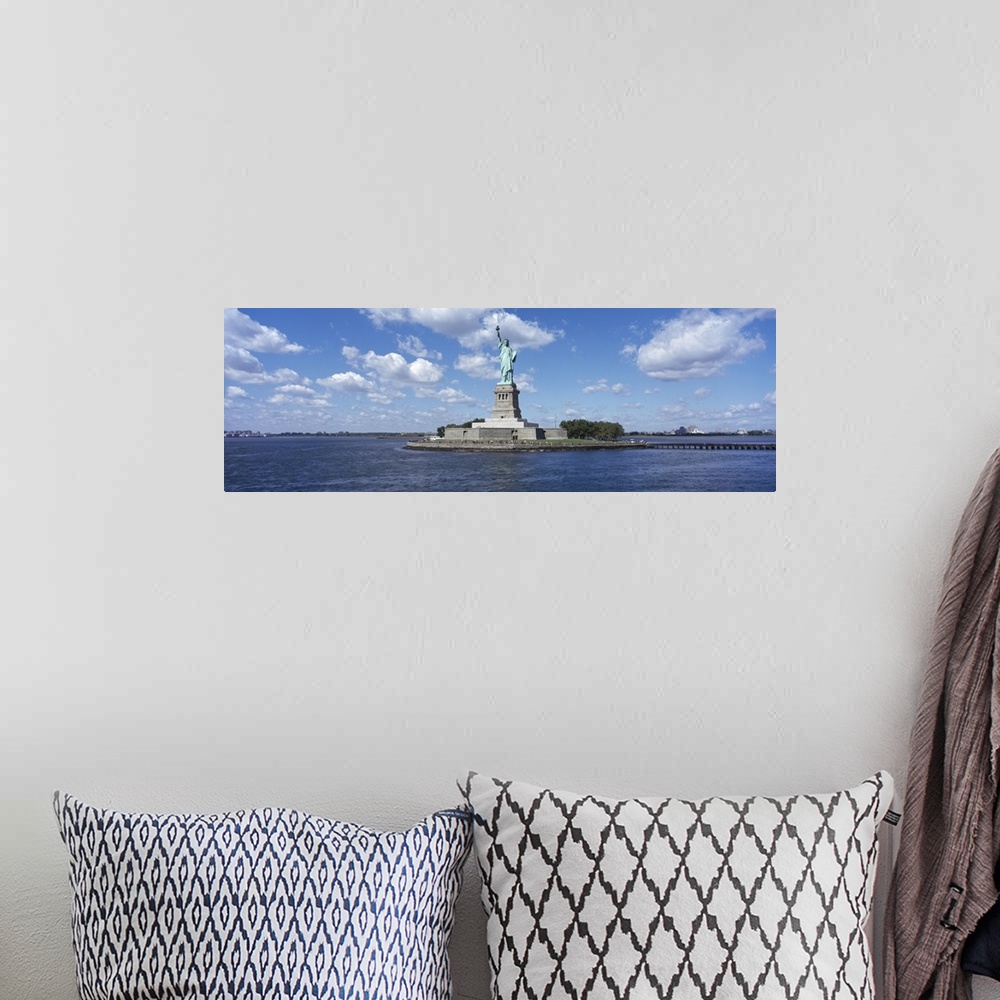A bohemian room featuring USA New York Statue of Liberty