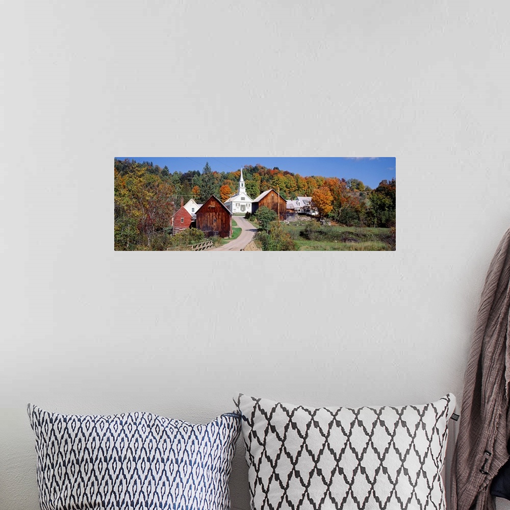 A bohemian room featuring Vermont, Waits River, Village in autumn