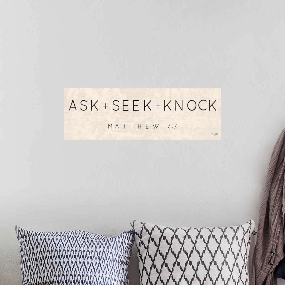 A bohemian room featuring Ask, Seek, Knock
