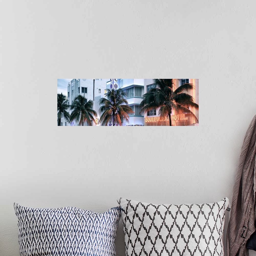 A bohemian room featuring Palm trees line the roads in Miami Beach, Florida.
