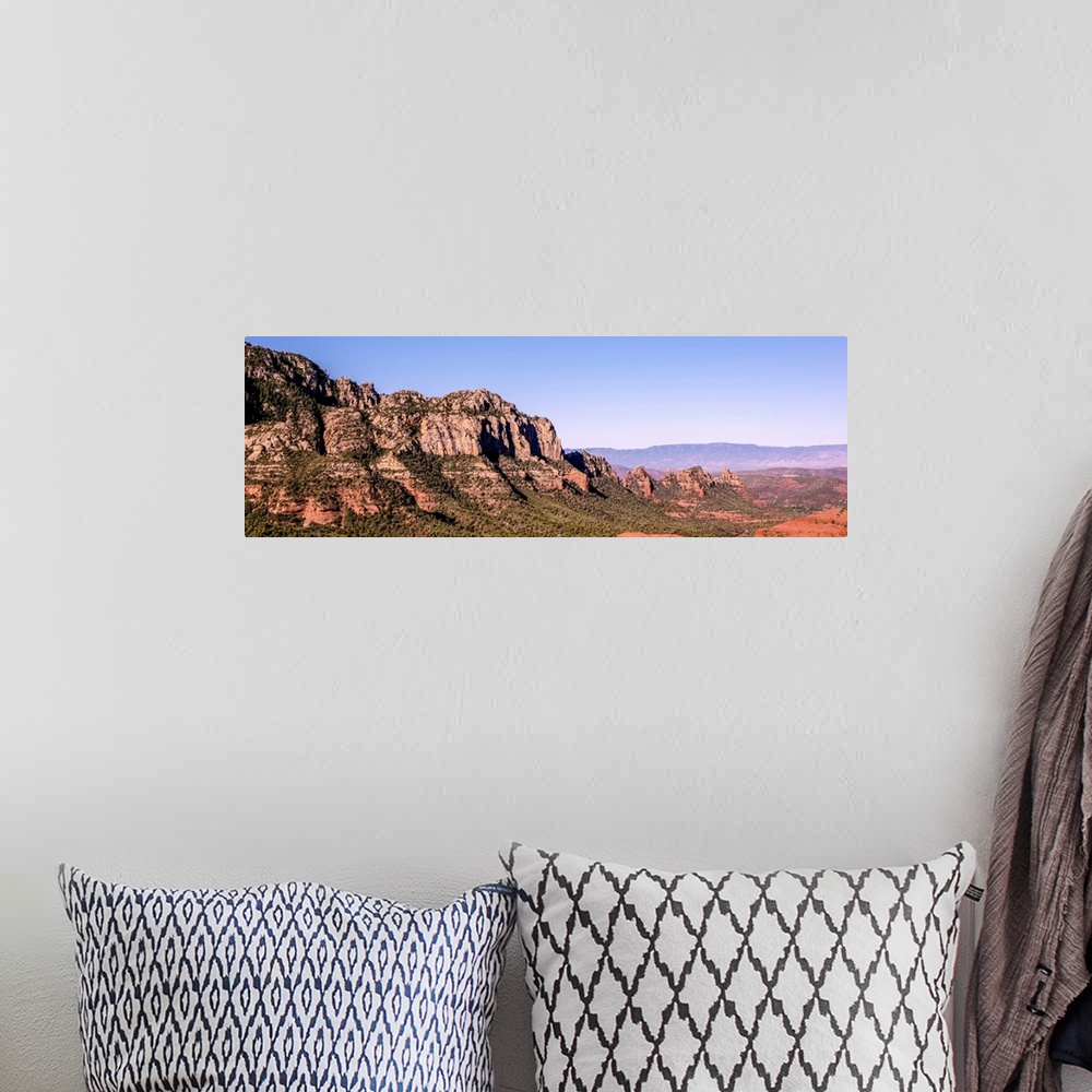 A bohemian room featuring Panoramic of rock formations in Sedona, Arizona.