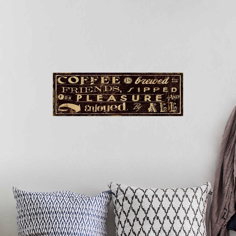 A bohemian room featuring Coffee Quote IV