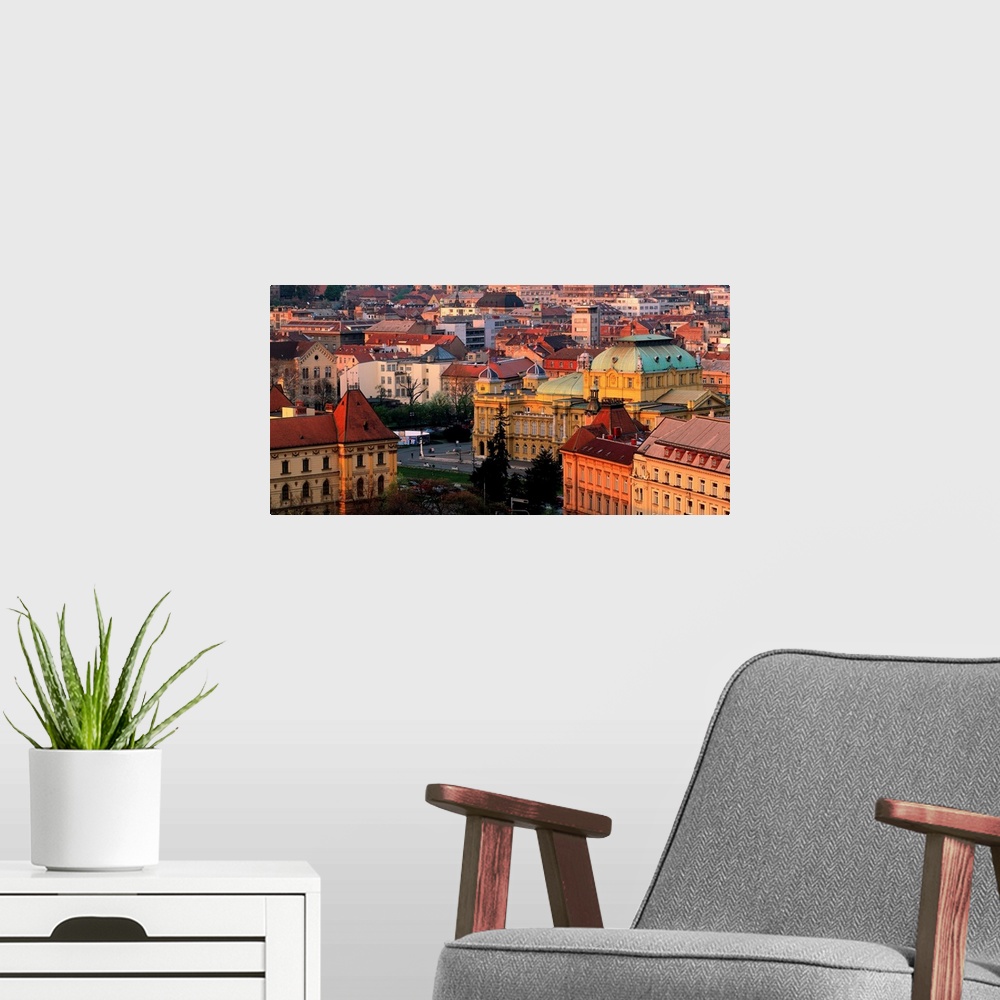 A modern room featuring Croatia, Zagreb, Historical center, view on Croatian National Theatre