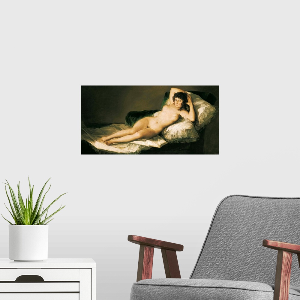 A modern room featuring The Naked Maja